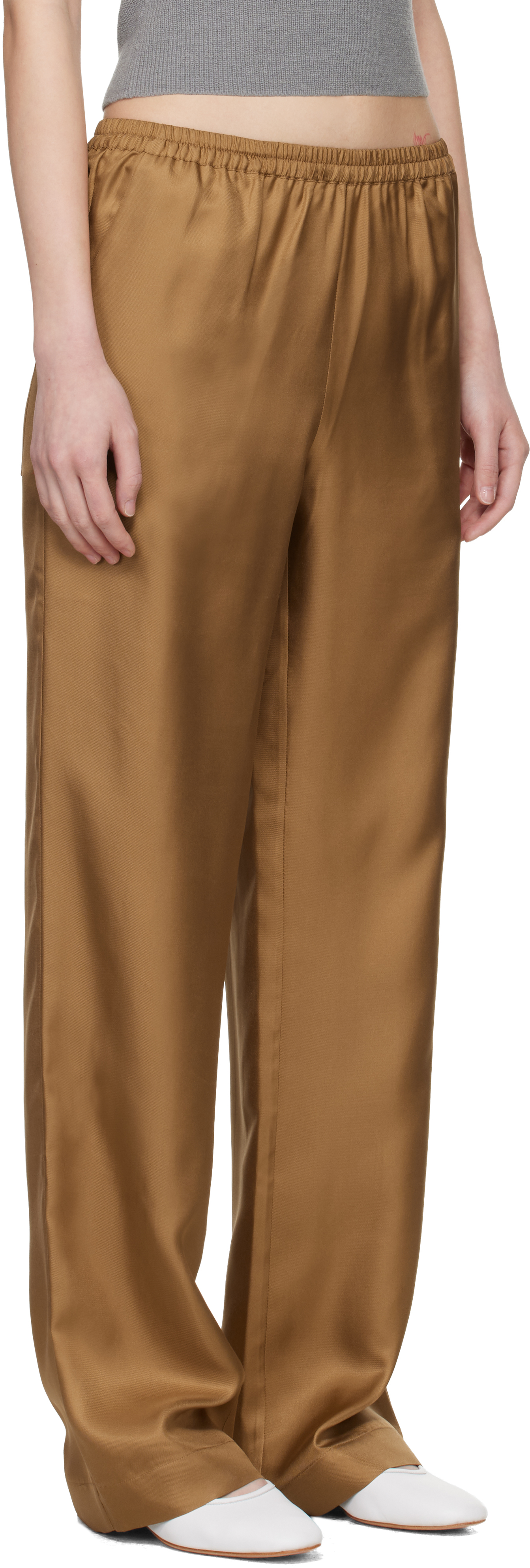 Brown Alera LDS Silk Twill Trousers