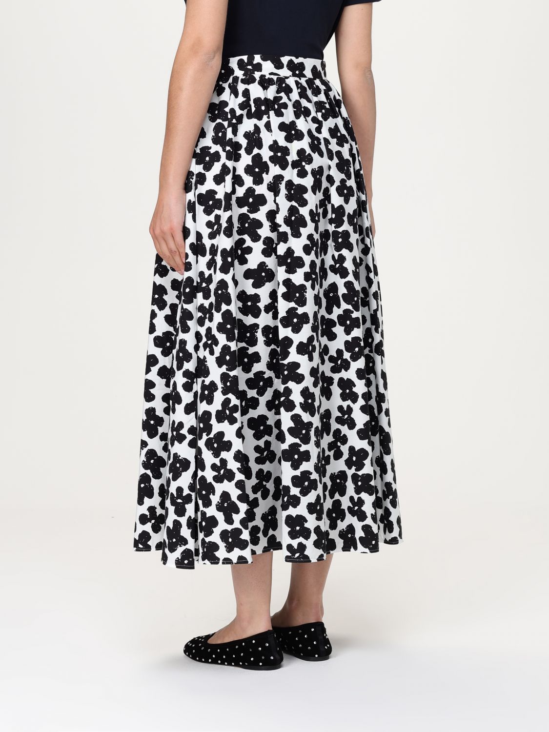 Floral-print maxi skirt - White