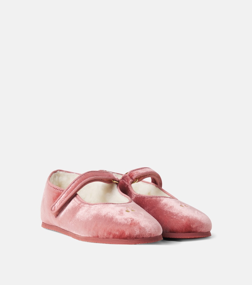 Ellaro velvet Mary Jane flats