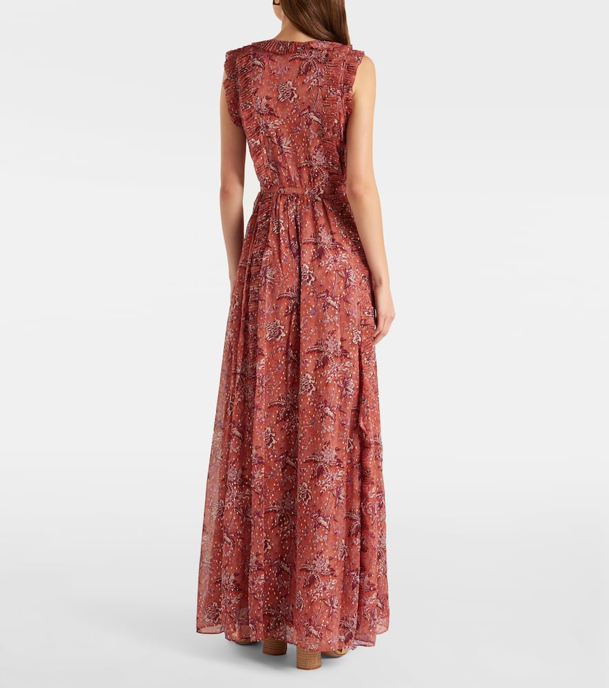 Aida ruffled silk-blend chiffon maxi dress