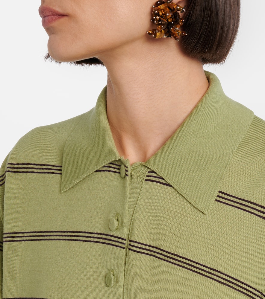 Striped wool polo sweater