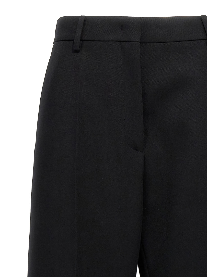 Black Wool Wide-leg Pant