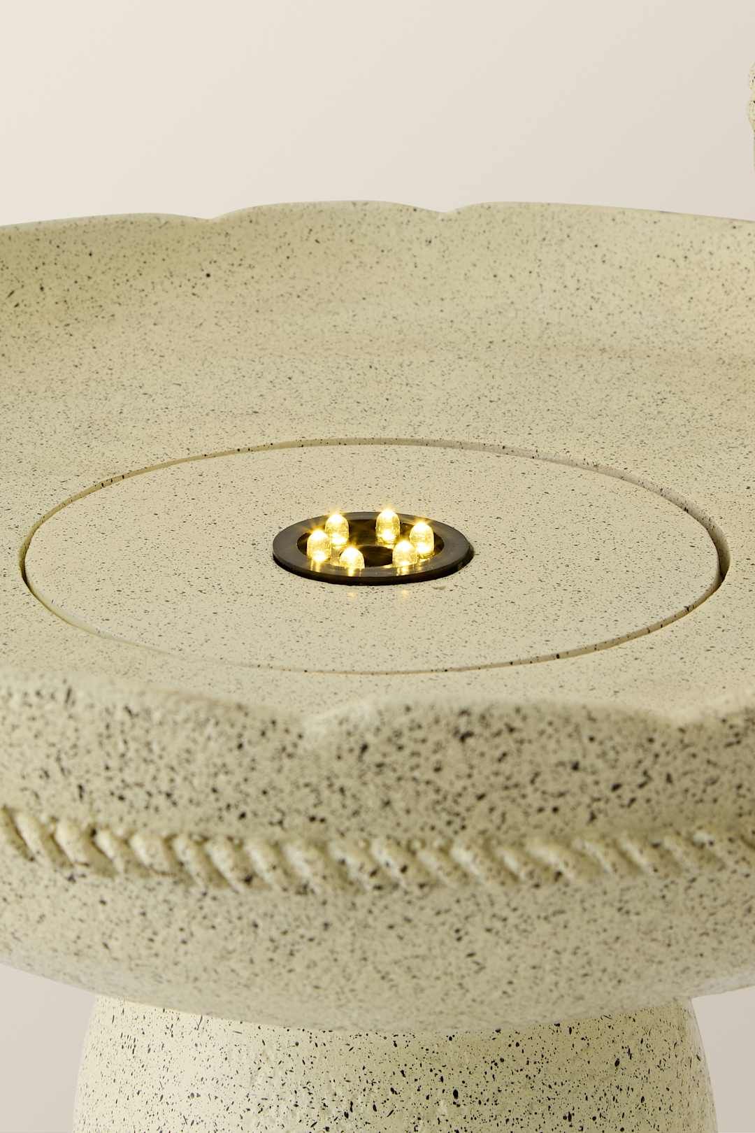 Valuelights Solar Powered Outdoor Bird Bath Water Fountain Feature In Crea