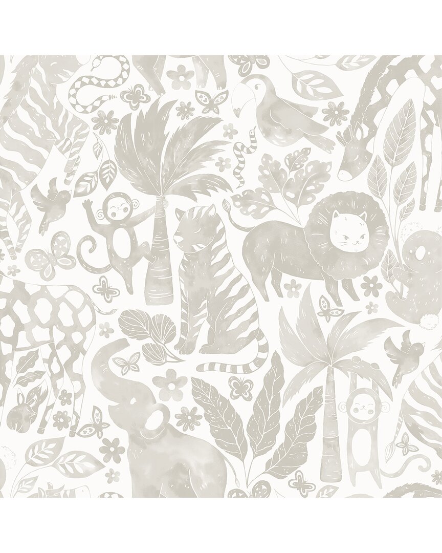 Nuwallpaper Sweet Safari Taupe Peel & Stick Wallpaper