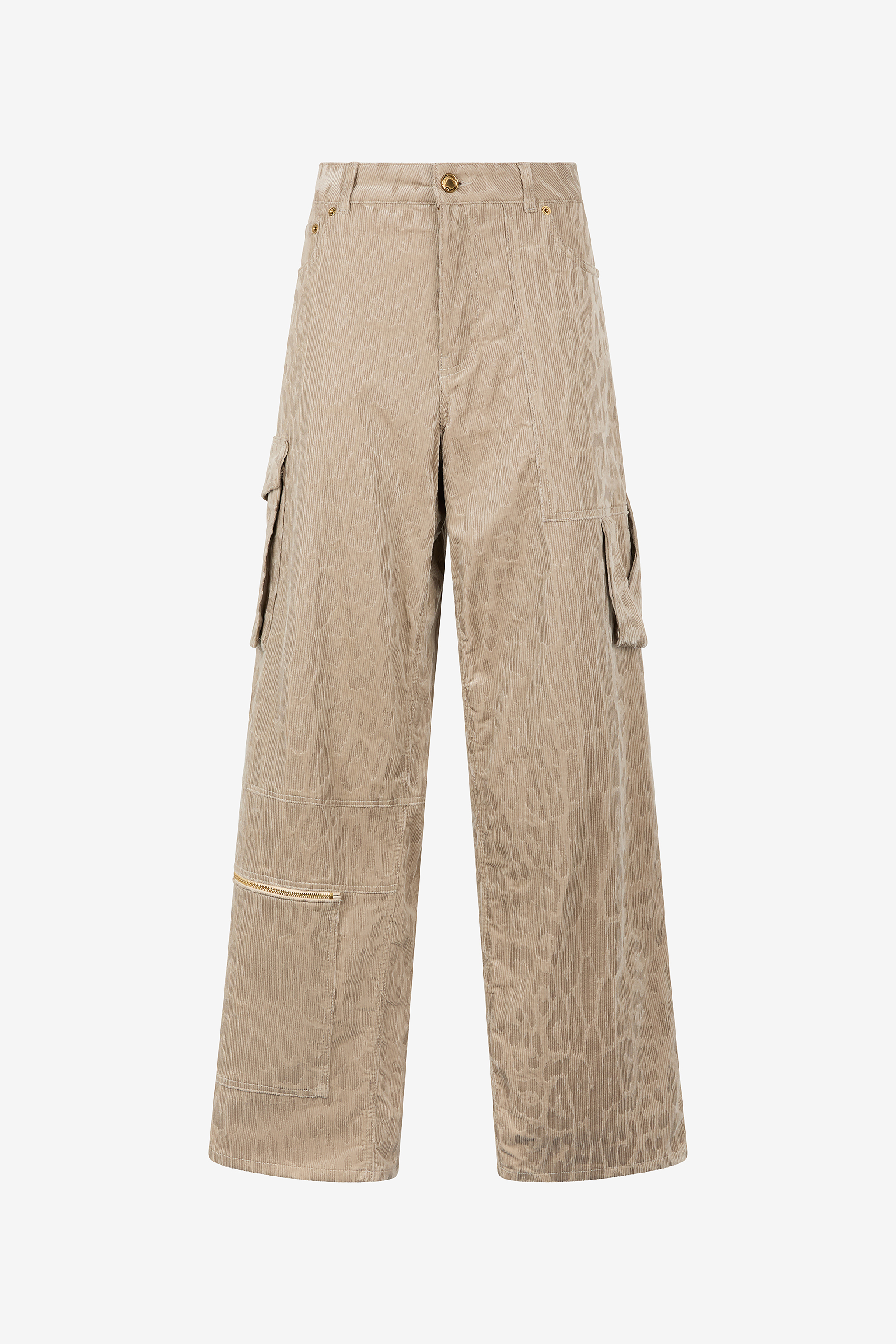 Cargo Pants With All-over Jaguar Skin Pattern