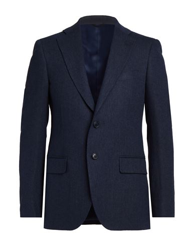 Man Blazer Blue Size 40 Linen, Cotton