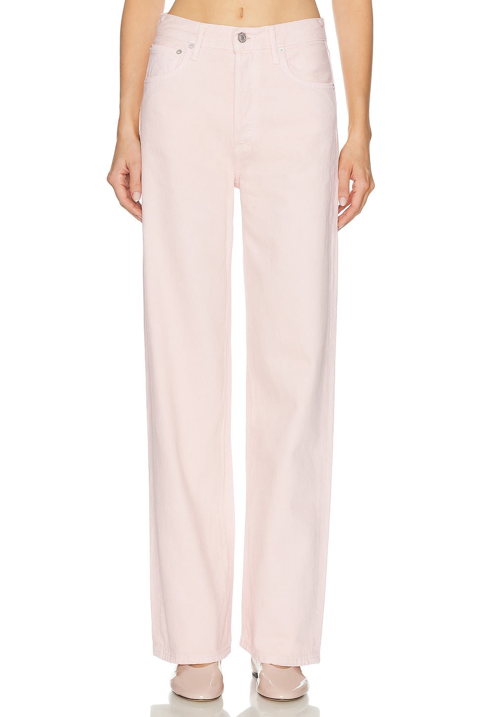 AGOLDE Ren High Rise Wide Leg Jeans in Blush. 23. Also , 26, 27, 28, 29, 30