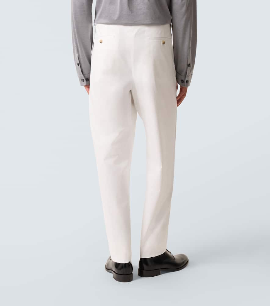Cotton-blend straight pants