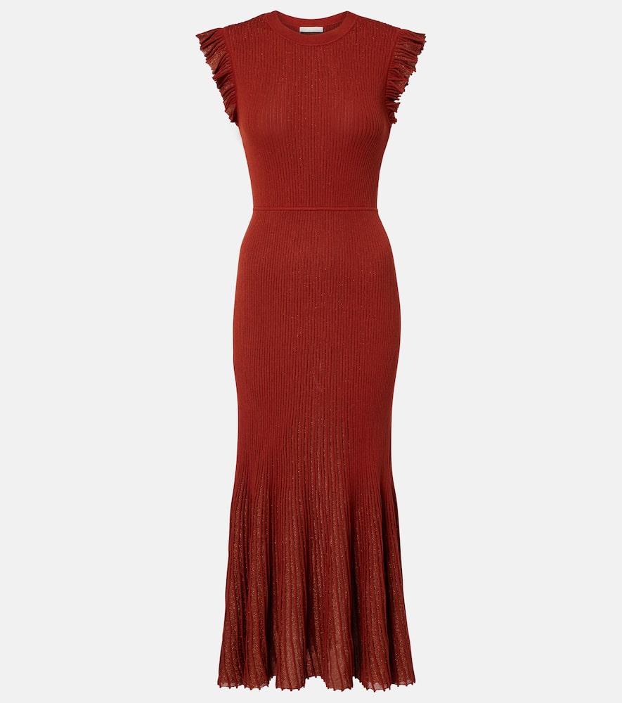 Noelle knitted lamé midi dress