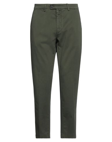 Man Pants Green Size 33 Cotton, Elastane