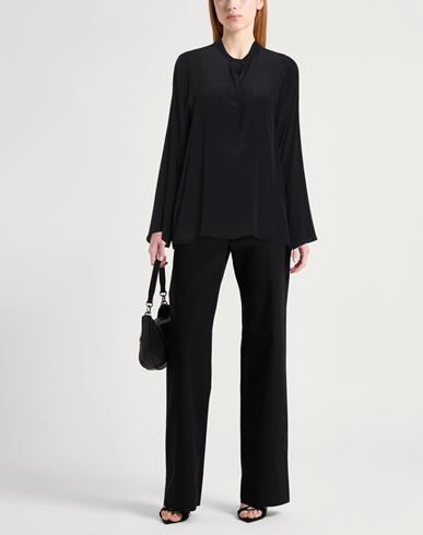 Woman Top Black Size 10 Acetate, Silk