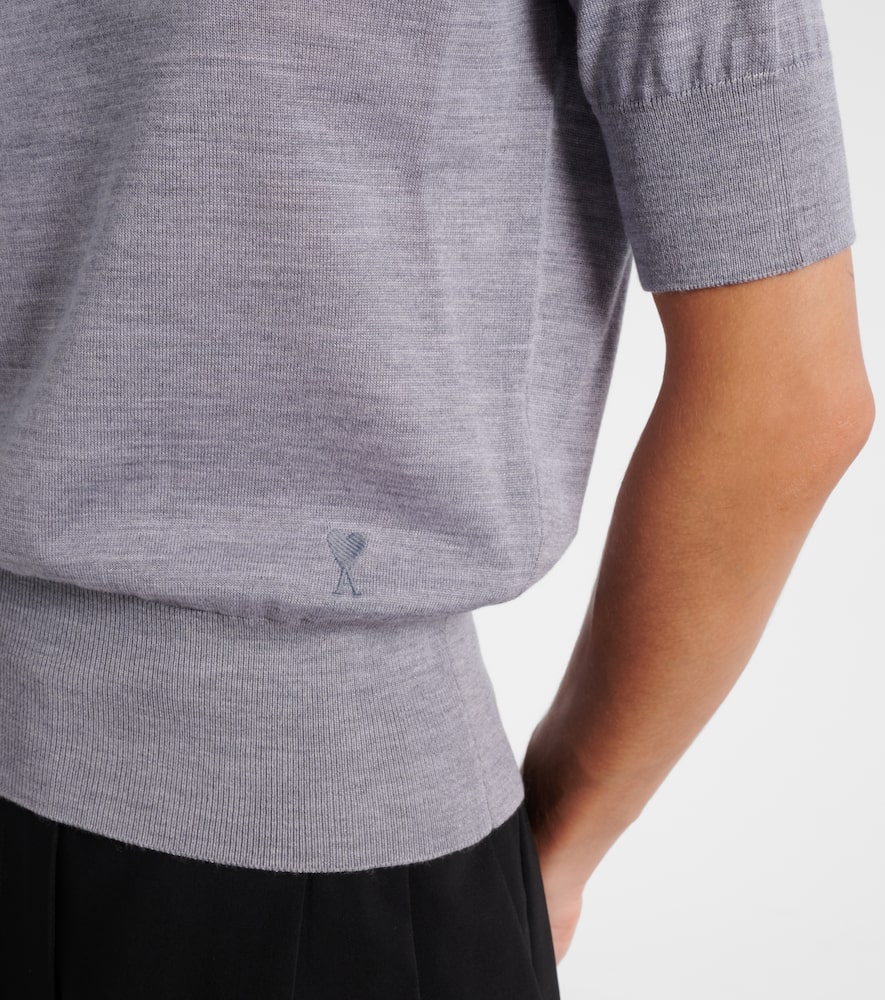 Wool and silk polo shirt
