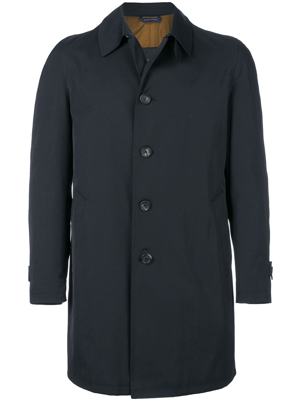 Straight-fit buttoned coat - Black