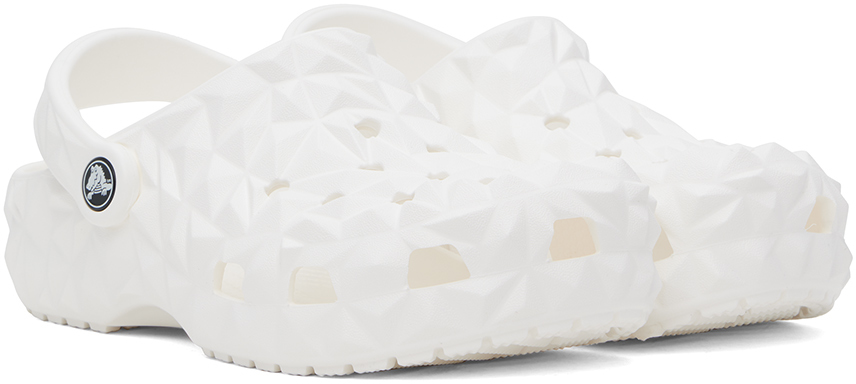 Crocs White Classic Geometric Clogs