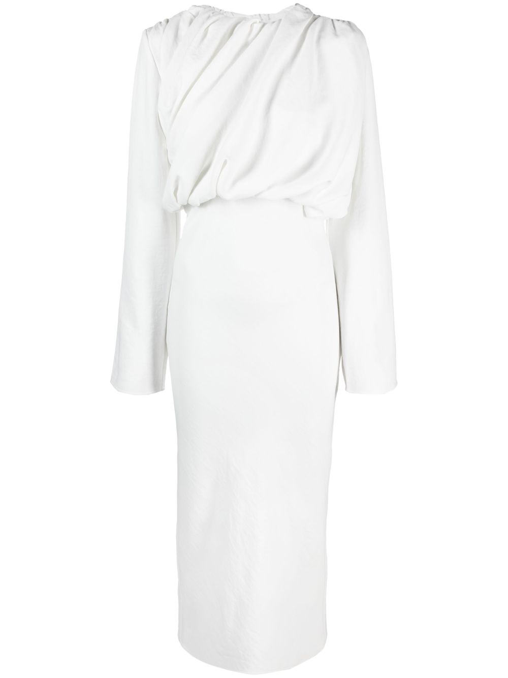 Ollie drapped midi dress - White