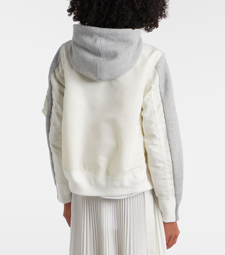 Paneled zip-up hoodie