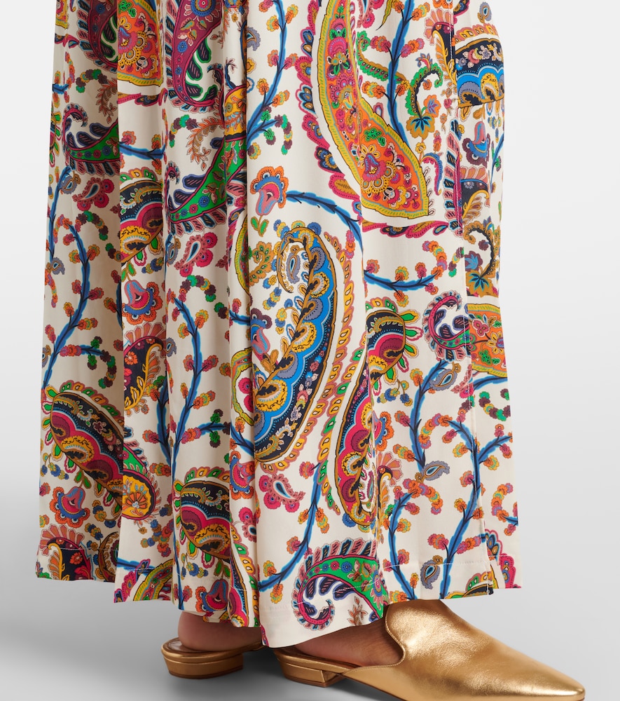 Paisley pleated maxi skirt