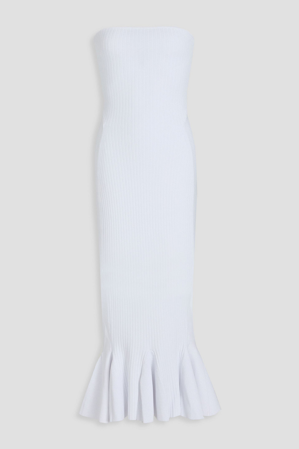 Tillee strapless metallic ribbed-knit midi dress
