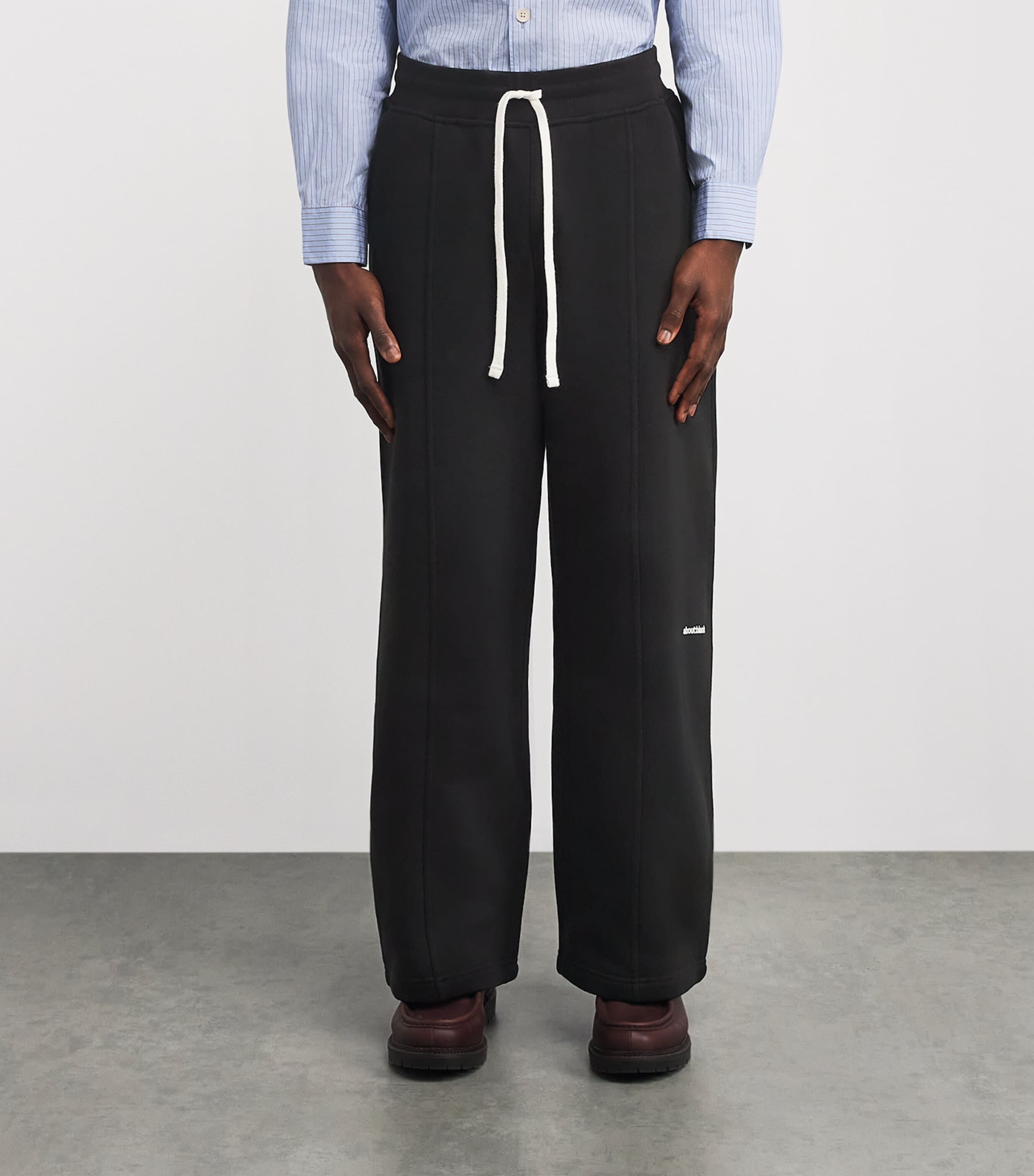 Cotton Logo Wide-Leg Sweatpants