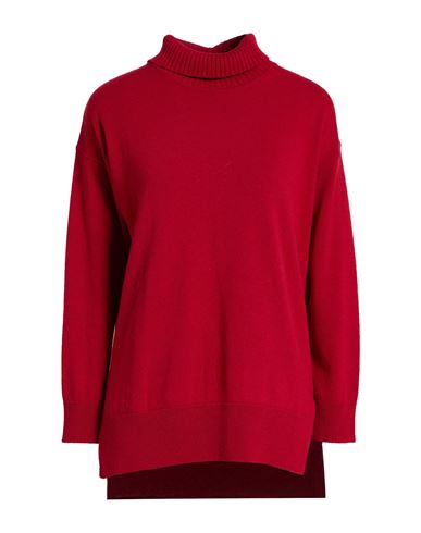 Woman Turtleneck Red Size 14 Recycled wool, Viscose, Polyamide, Recycled cashmere