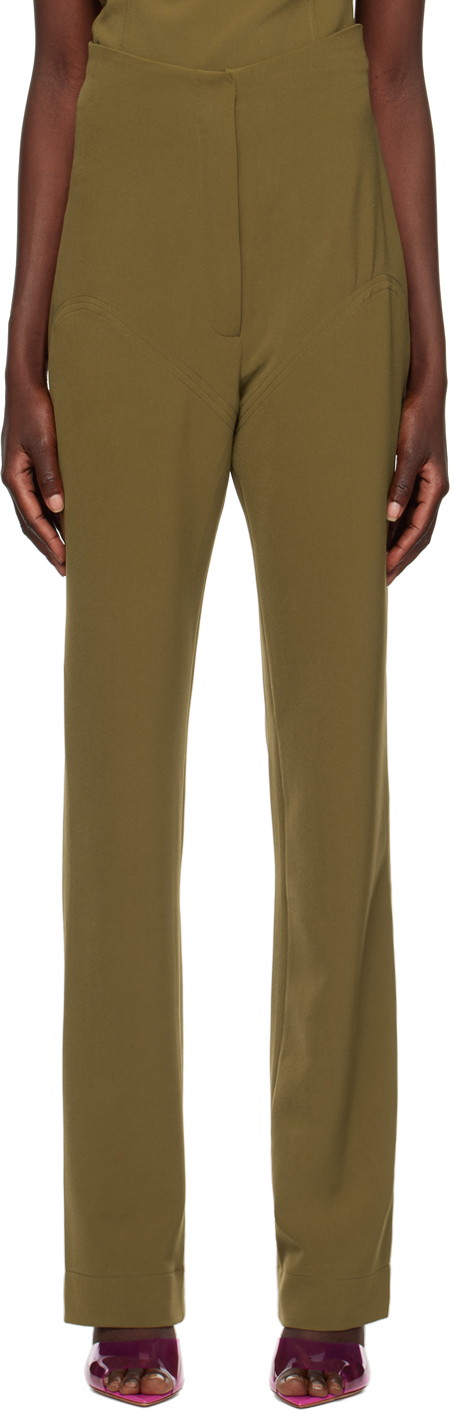 Taupe high-rise slacks
