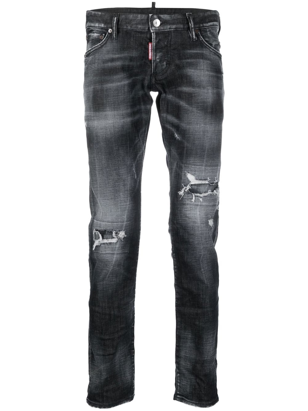 Distressed skinny-jeans - Blue