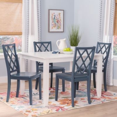 Linon Kolt Rectangular Dining Table and 4 Chairs, Graphite