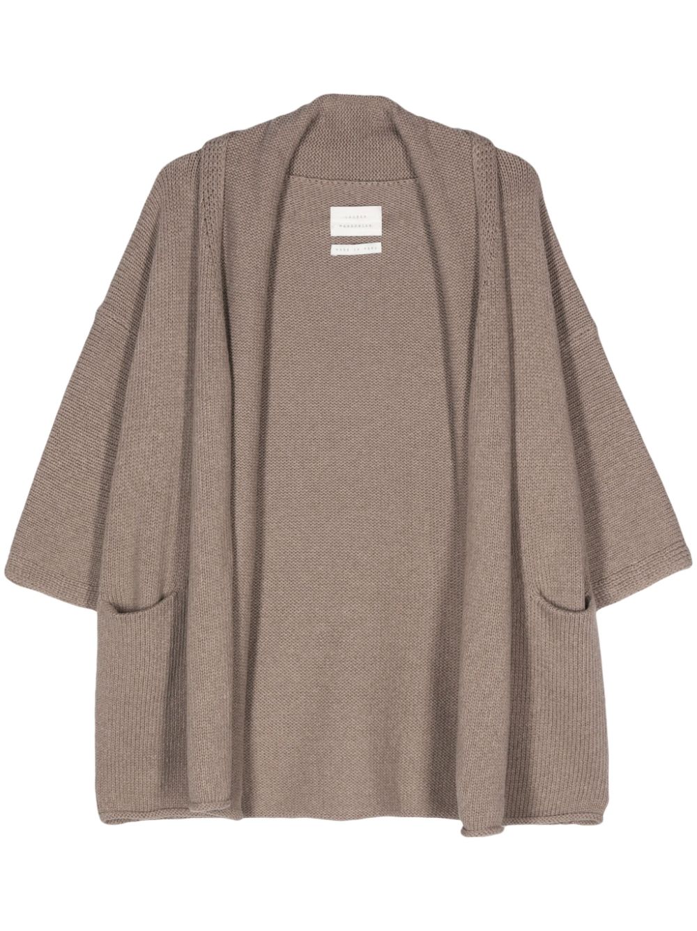 Chunky-knit cotton cardigan - Brown