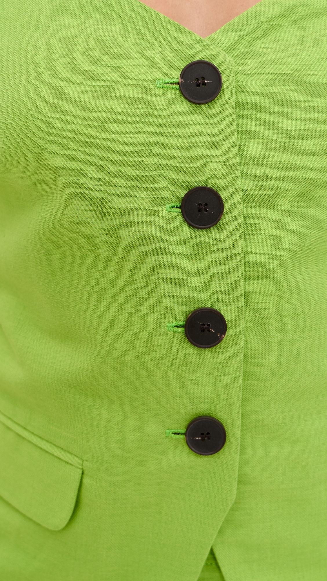 Linen Waistcoat Top Apple
