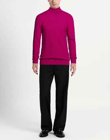 Man Turtleneck Magenta Size 46 Merino Wool