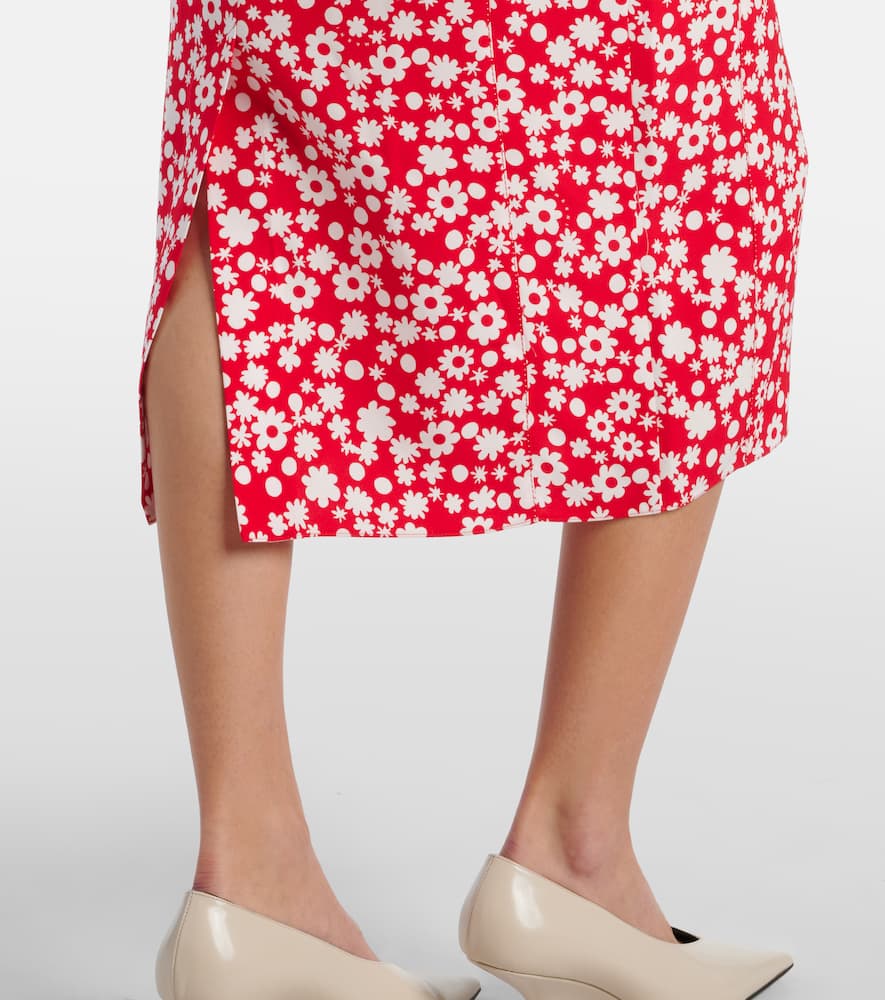 Floral enver satin midi dress