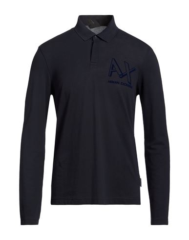 Man Polo shirt Navy Size L Cotton
