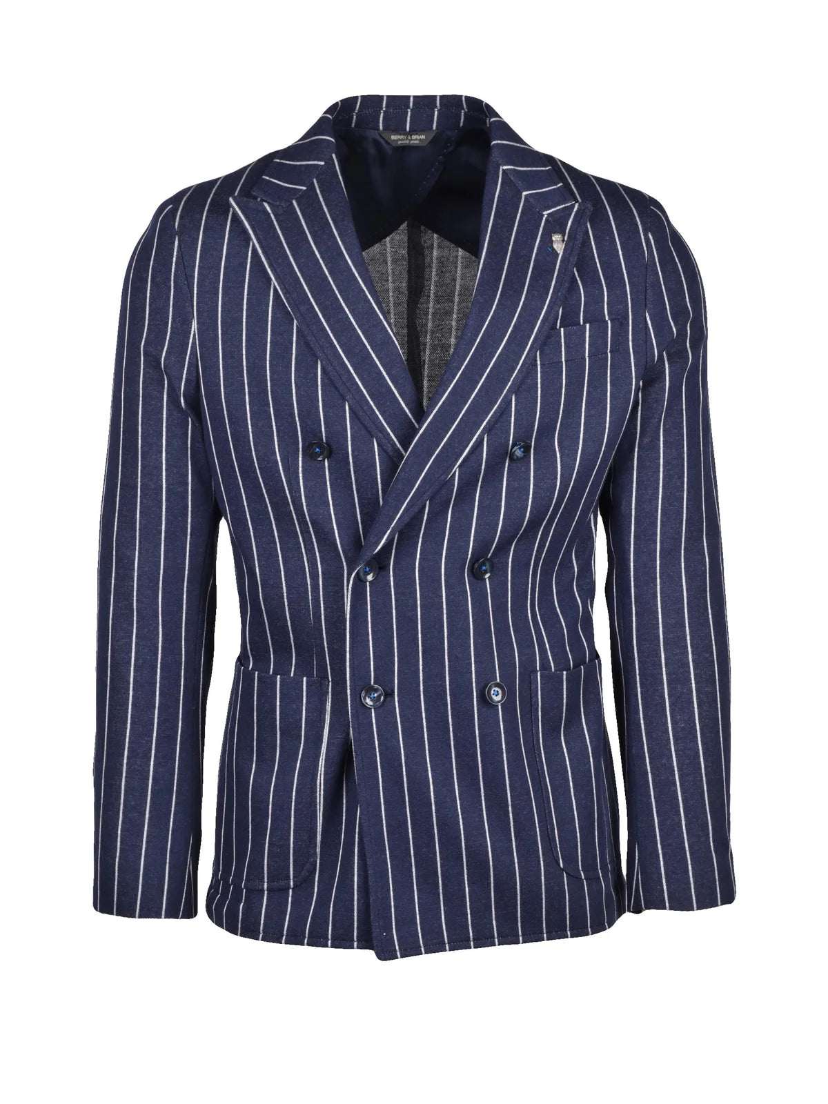 Blue Cotton Polyester Men Blazer Jacket