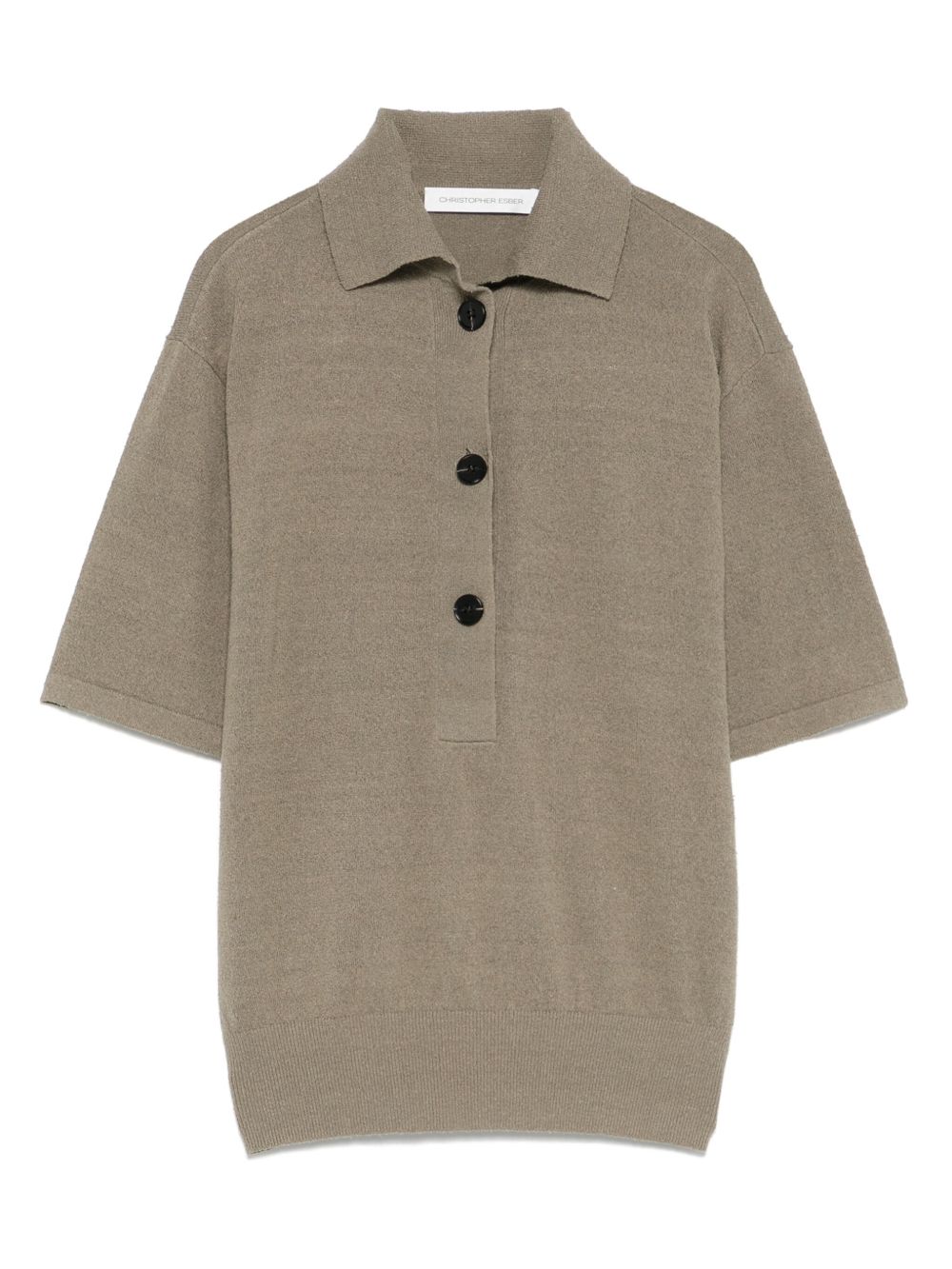 Christopher Esber knitted polo top - Grey