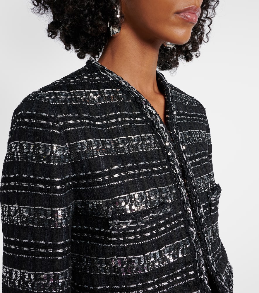 Cropped lamé jacket