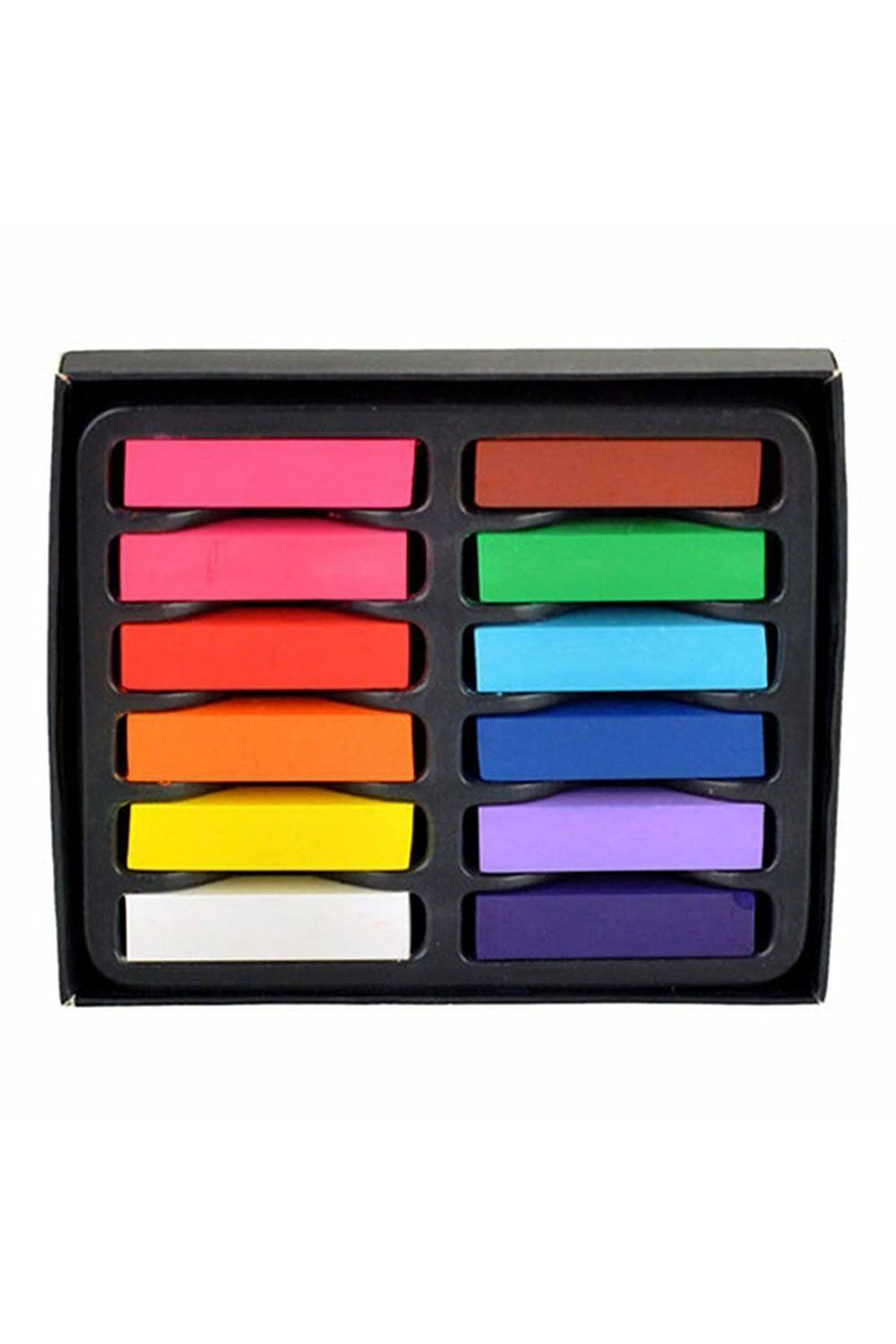 Neel Blue Temporary Hair Chalk Colour Pastel Dye, 12pcs in Colourbeauty