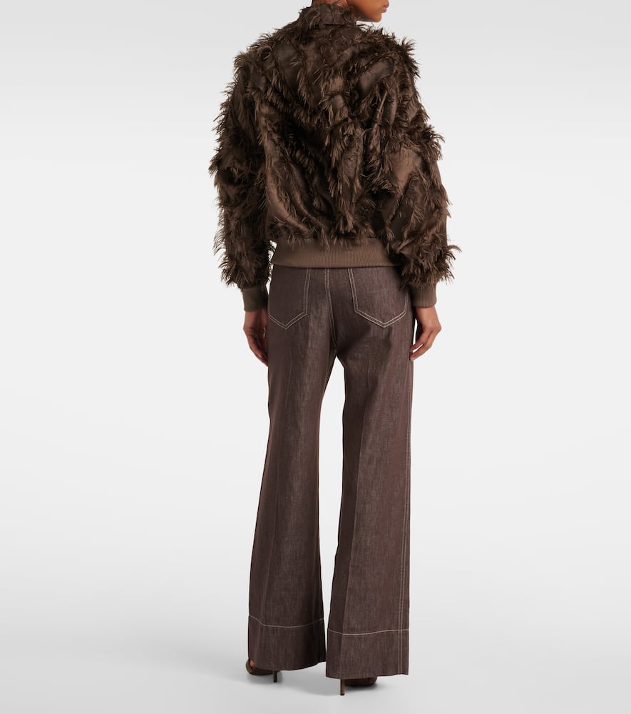 Feather-trimmed jacket