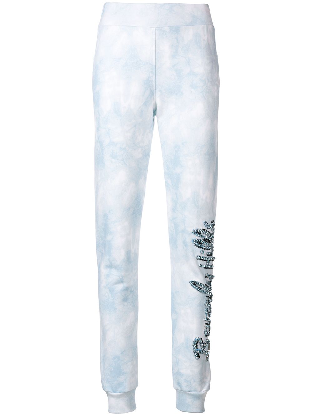 Beverly Hills crystal embellished track pants - Blue