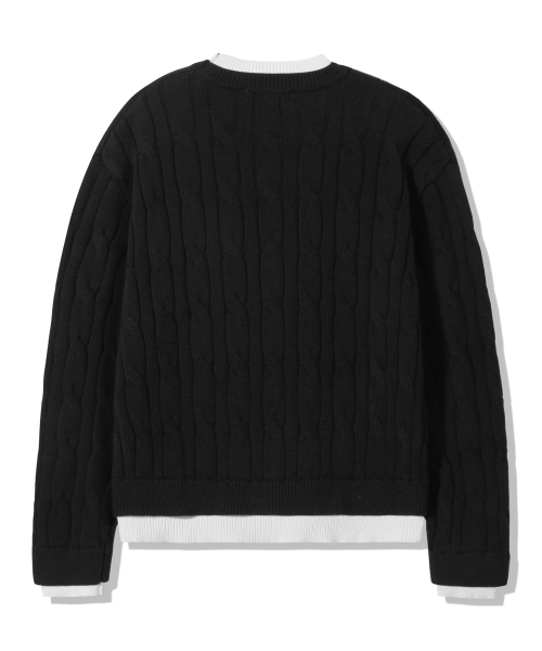 Layered Cable Knit_Black