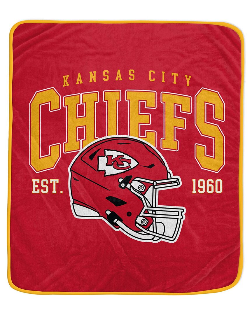Kansas City Chiefs Nfl Team Vintage Helmet Fleece Throw