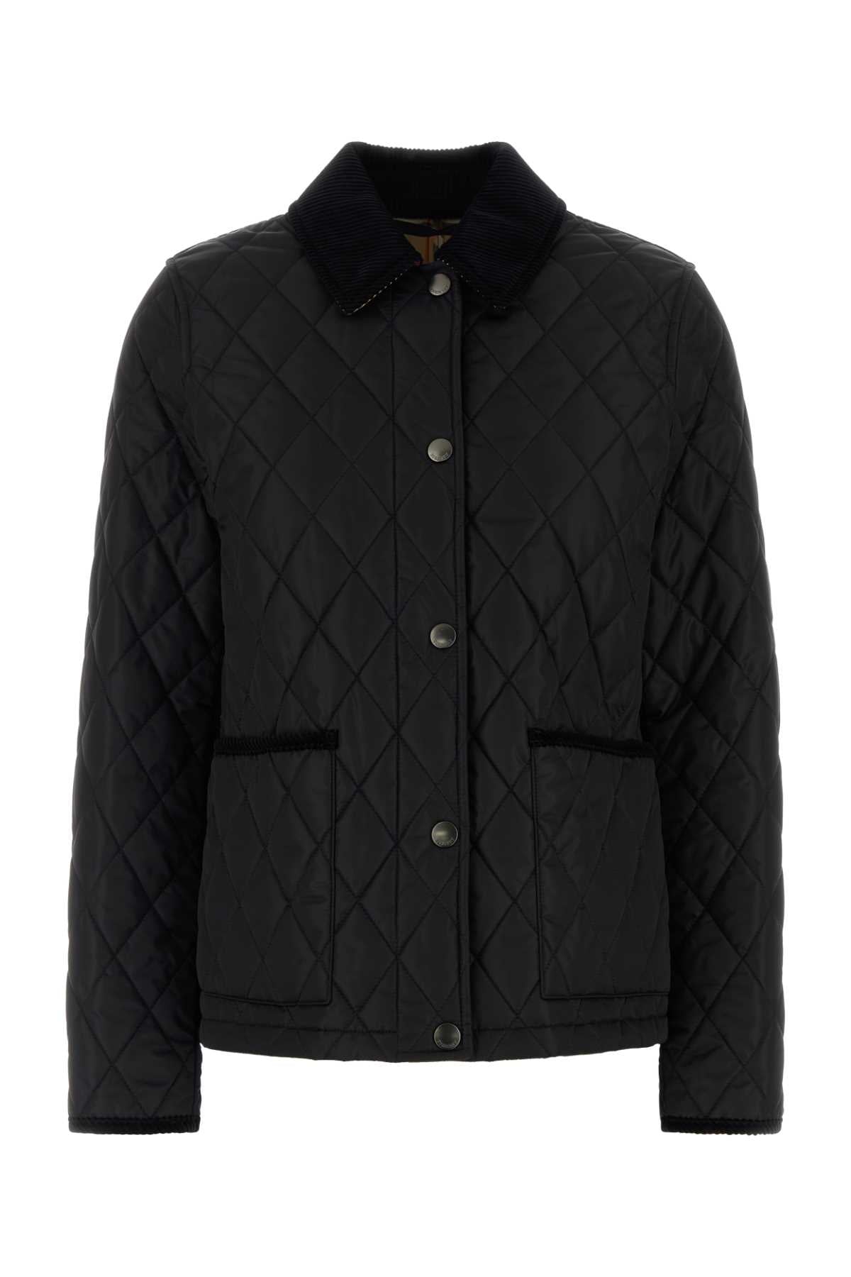 Quilted Nylon Jacket — Black