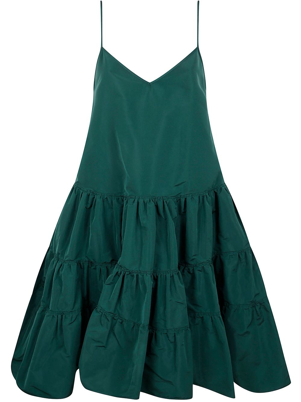 Peplum-hem mini dress - Green