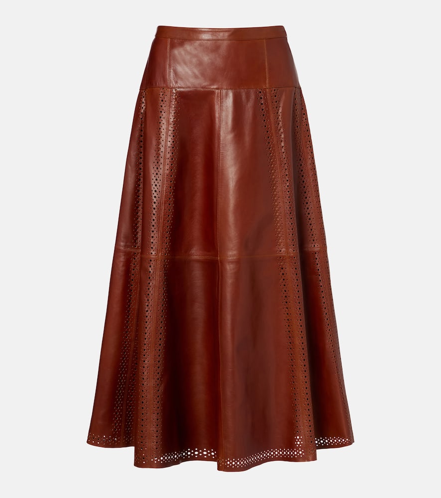 Aninda leather midi skirt