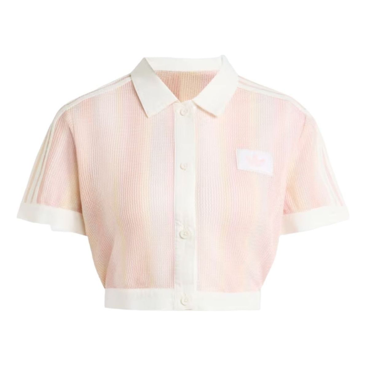 (WMNS) Summer Glow Striped Cropped Polo Asia Sizing 'Sandy Pink'