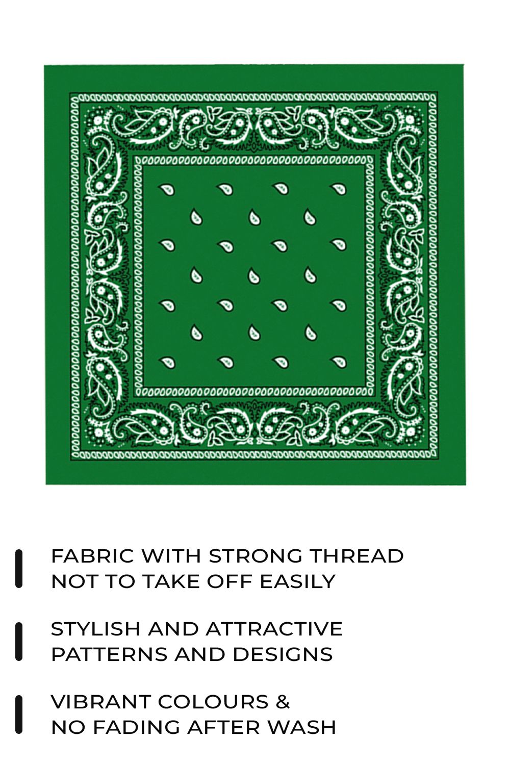 Neel Blue Cotton Bandana Headband Scarf for Raves, Riding, Outdoor Activities, in Green