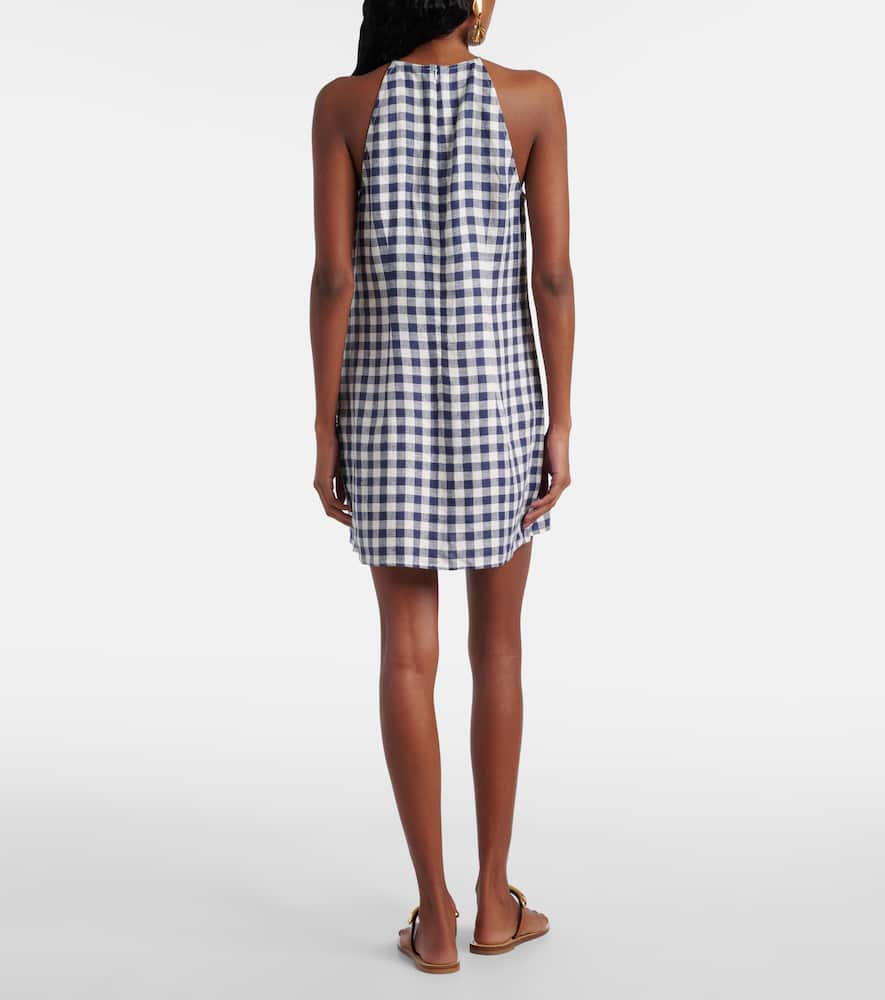 Antiqua gingham linen minidress