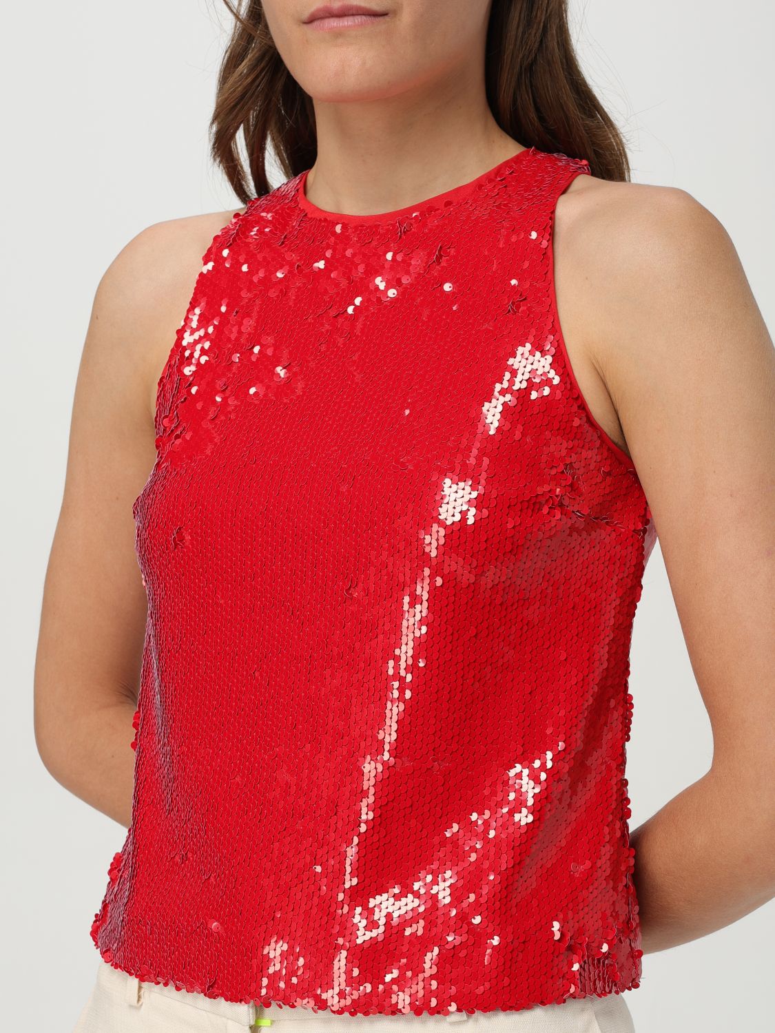 MSGM sequin top - White