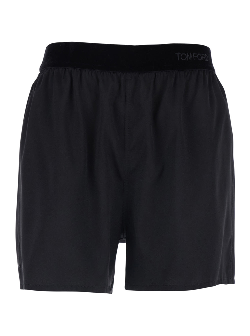 Stretch-Silk Shorts — Black