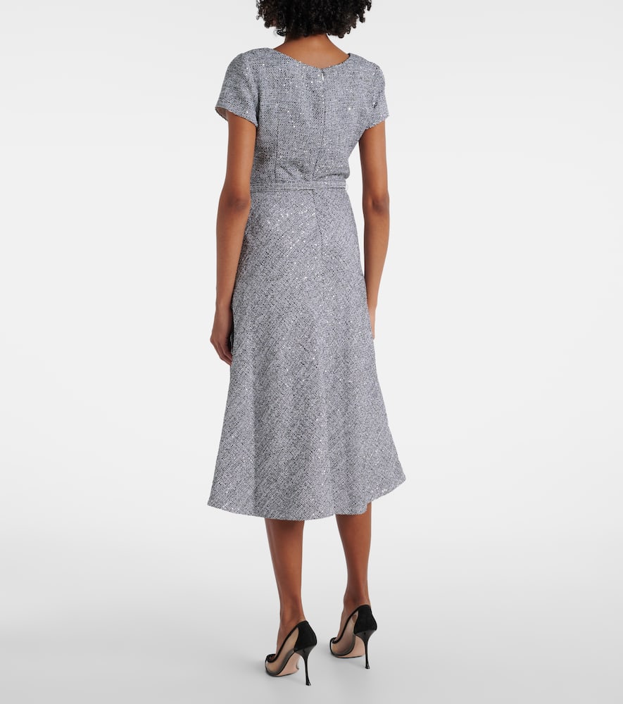 Sequined tweed midi dress