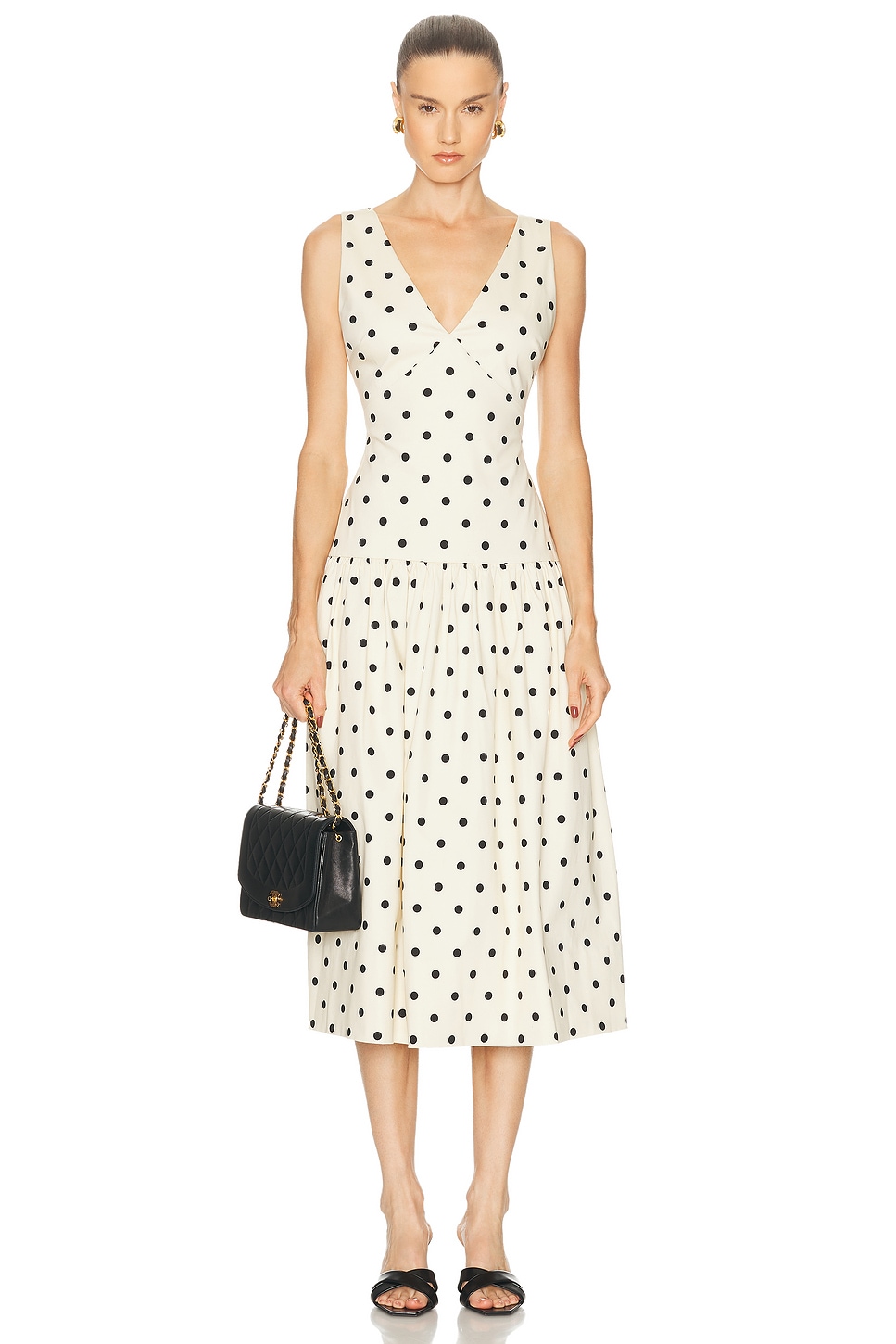 L'Academie Polina Midi Dress in Crea
